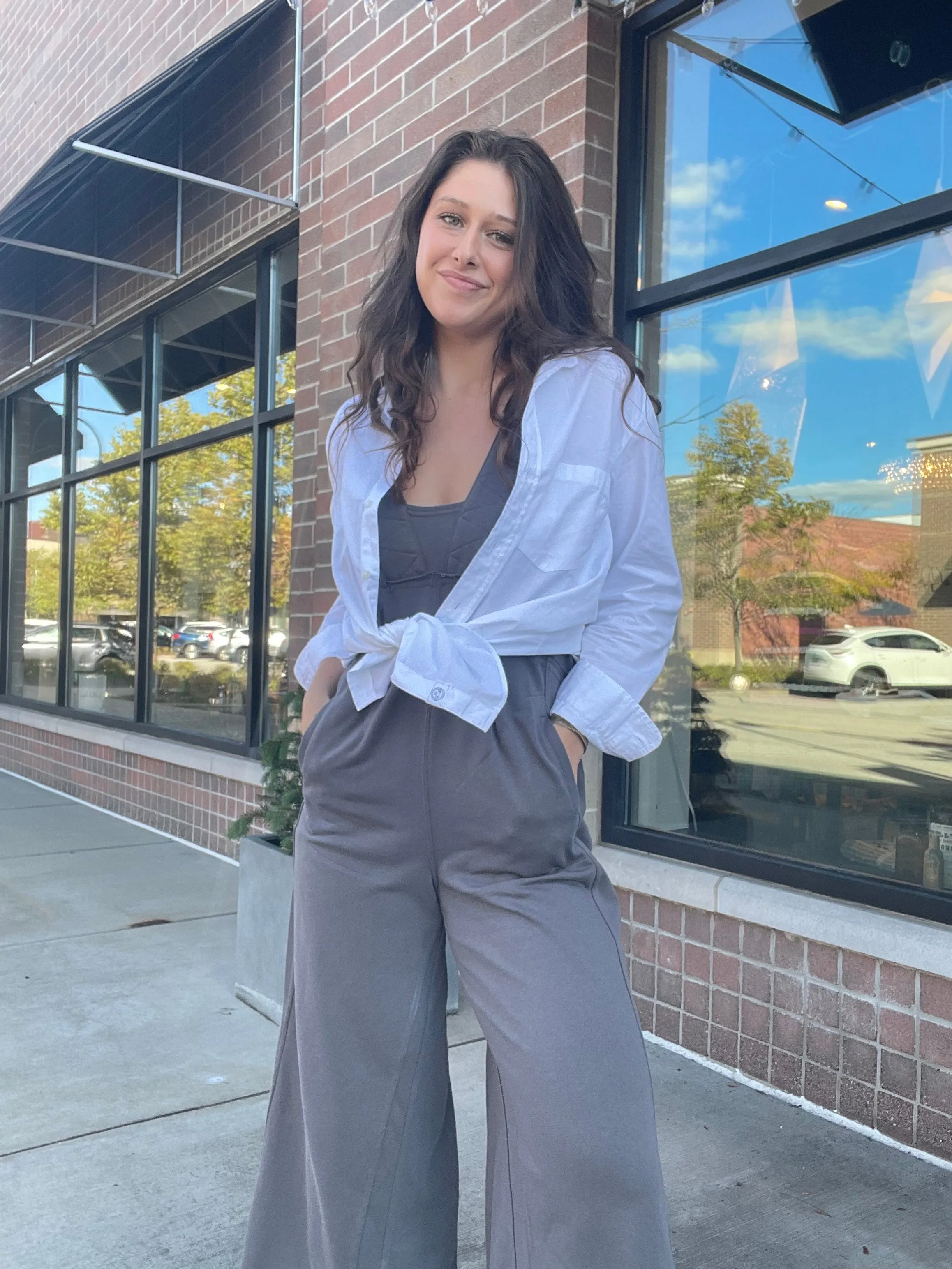 Overall Jumpsuit - Charcoal