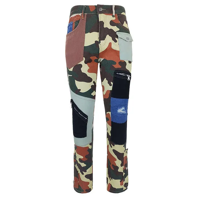 Patchwork Denim Pants