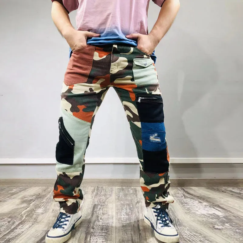 Patchwork Denim Pants
