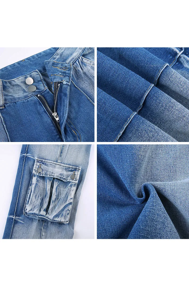 PE861 Low Waist Denim Pants