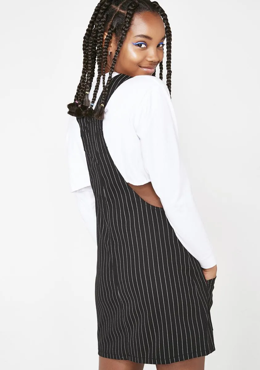 Pinstripe Overall Dress