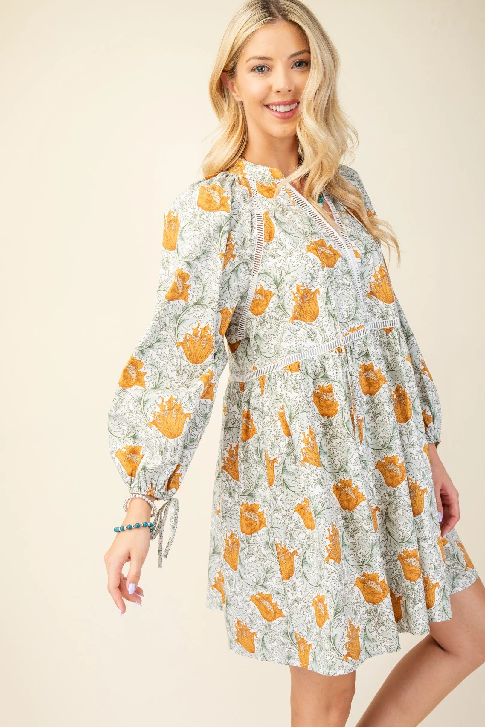 PRINT BABYDOLL DRESS