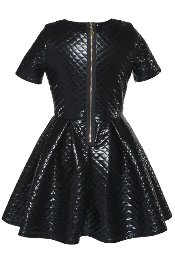 Quilted Dress W Double Zip Detail