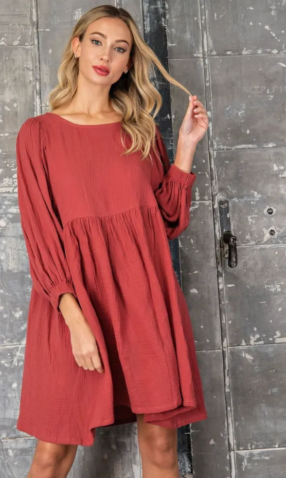 Rowen Red Babydoll Dress