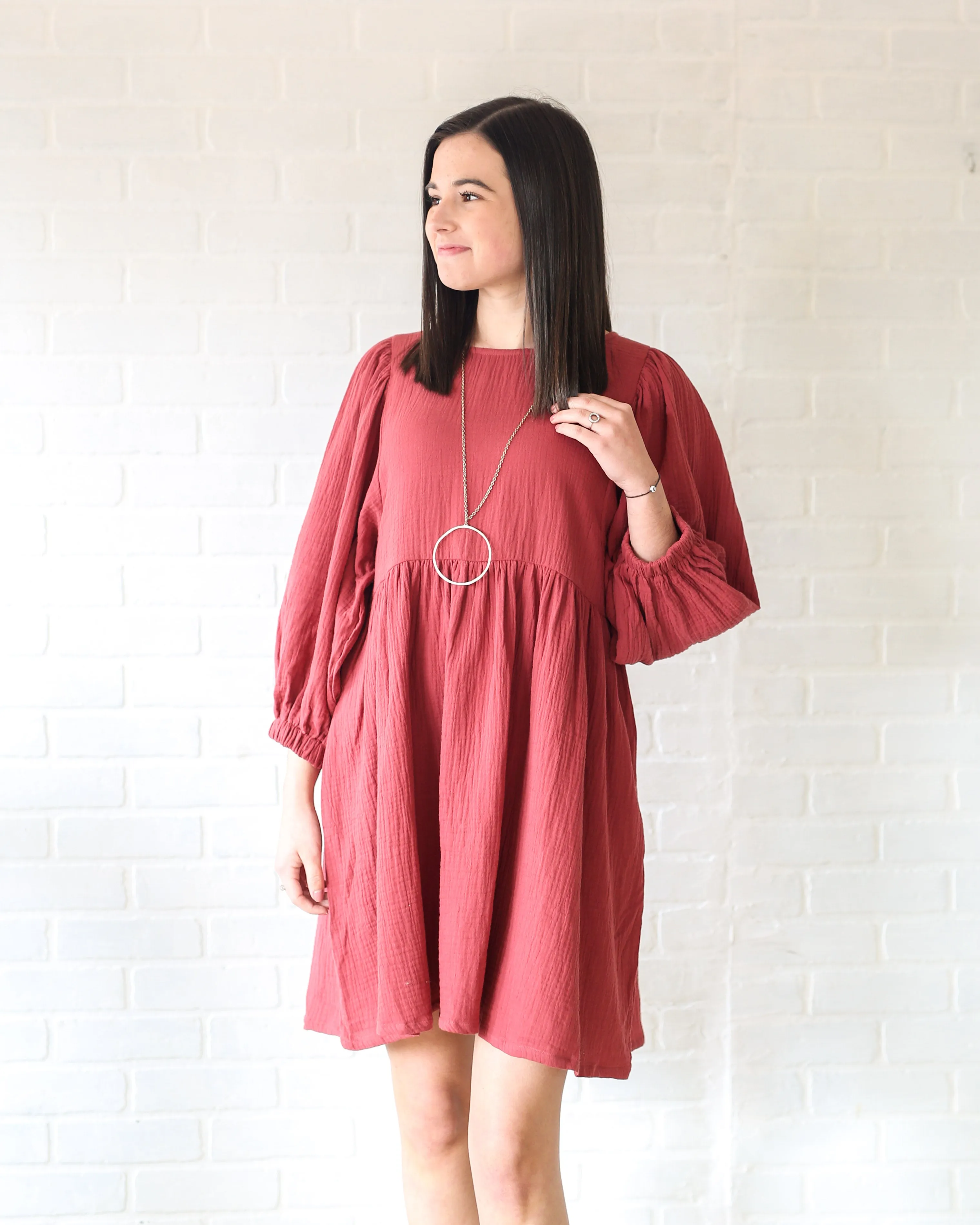 Rowen Red Babydoll Dress