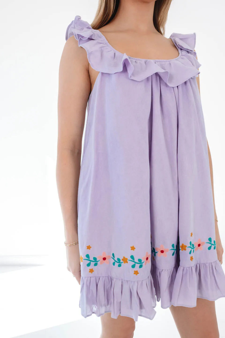 Ruffled Around The Edge Dress - Lavender