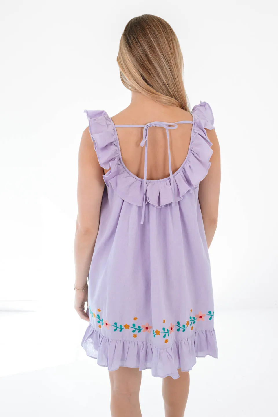 Ruffled Around The Edge Dress - Lavender