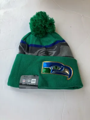Seattle Seahawks New Era Gold Emblem Winter Hat