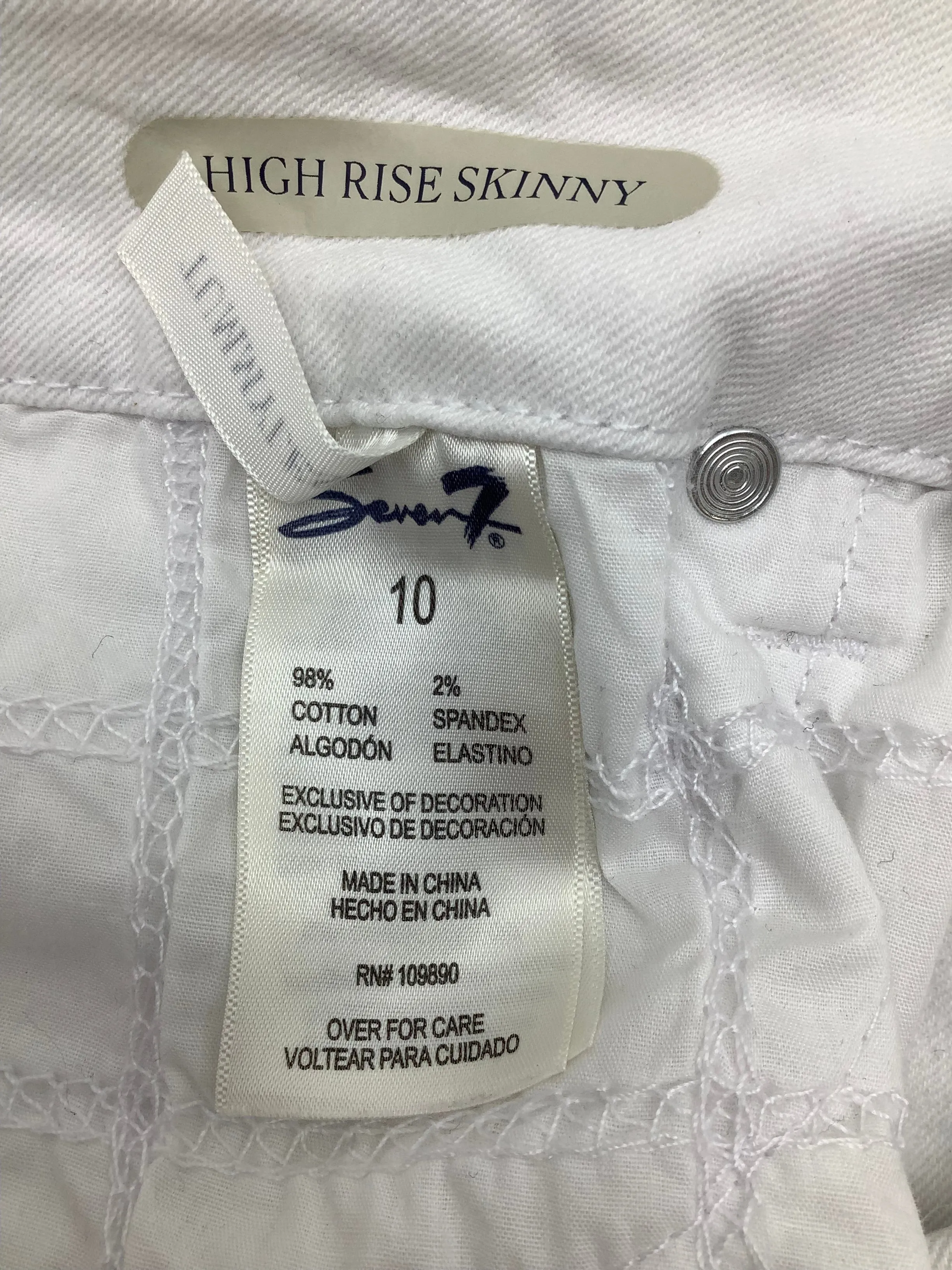 Seven 7  Women's High Rise Jean White Size: 10