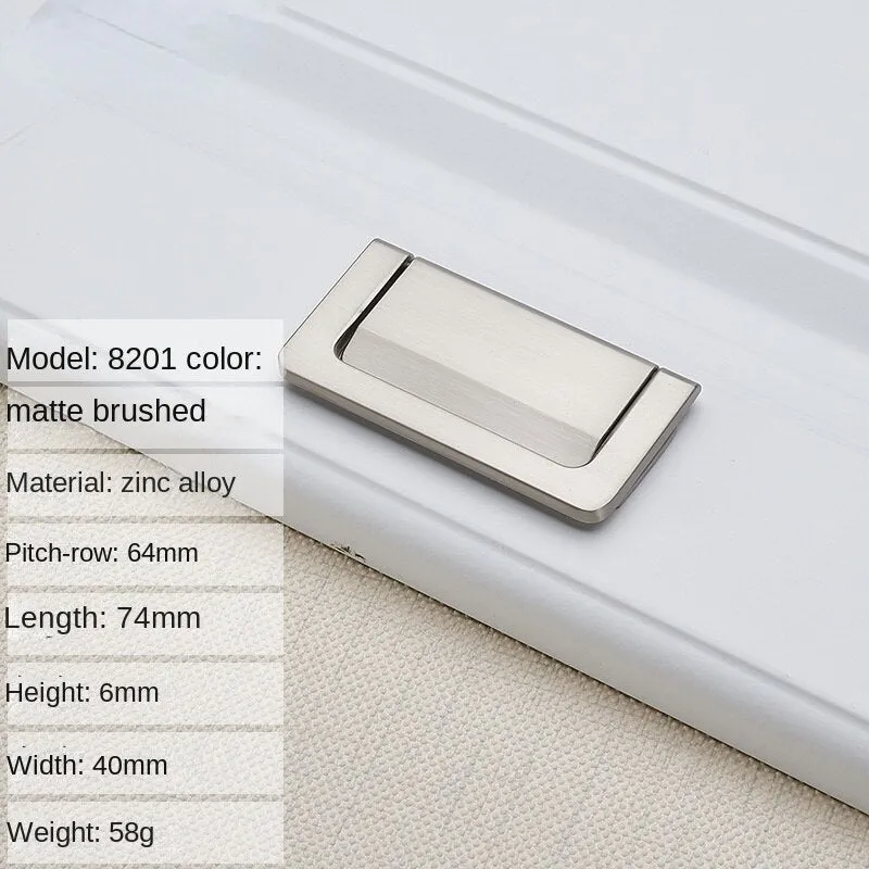 Sliding Door Drawer Bedside Table Hidden Hook Flat Handle Tatami Invisible Open-Mounted Wardrobe Punch-Free Flush Pull