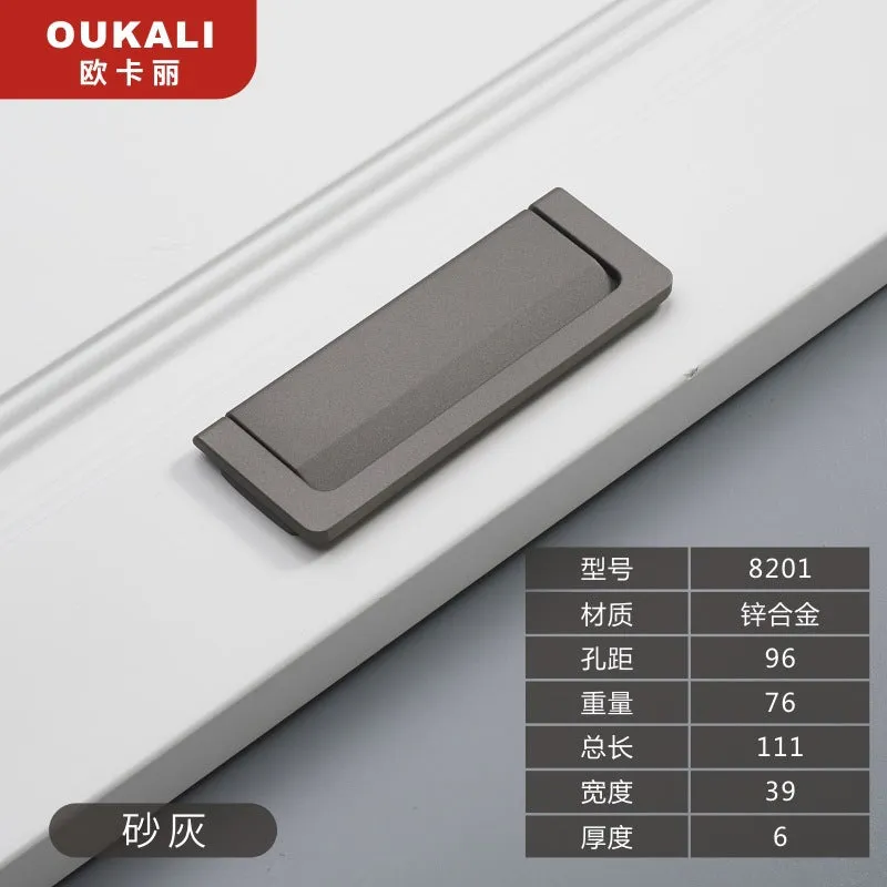 Sliding Door Drawer Bedside Table Hidden Hook Flat Handle Tatami Invisible Open-Mounted Wardrobe Punch-Free Flush Pull