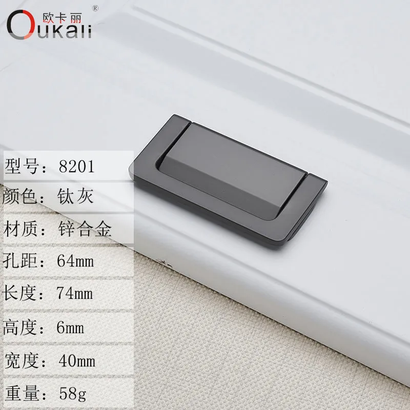 Sliding Door Drawer Bedside Table Hidden Hook Flat Handle Tatami Invisible Open-Mounted Wardrobe Punch-Free Flush Pull