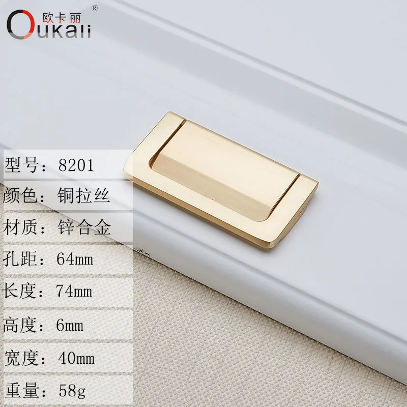 Sliding Door Drawer Bedside Table Hidden Hook Flat Handle Tatami Invisible Open-Mounted Wardrobe Punch-Free Flush Pull