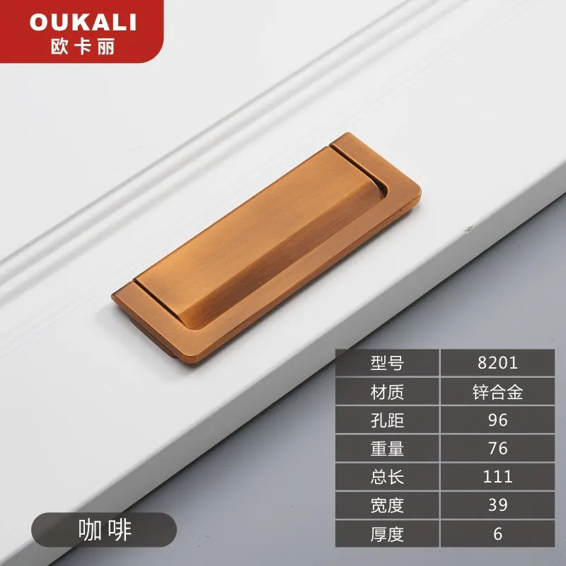 Sliding Door Drawer Bedside Table Hidden Hook Flat Handle Tatami Invisible Open-Mounted Wardrobe Punch-Free Flush Pull