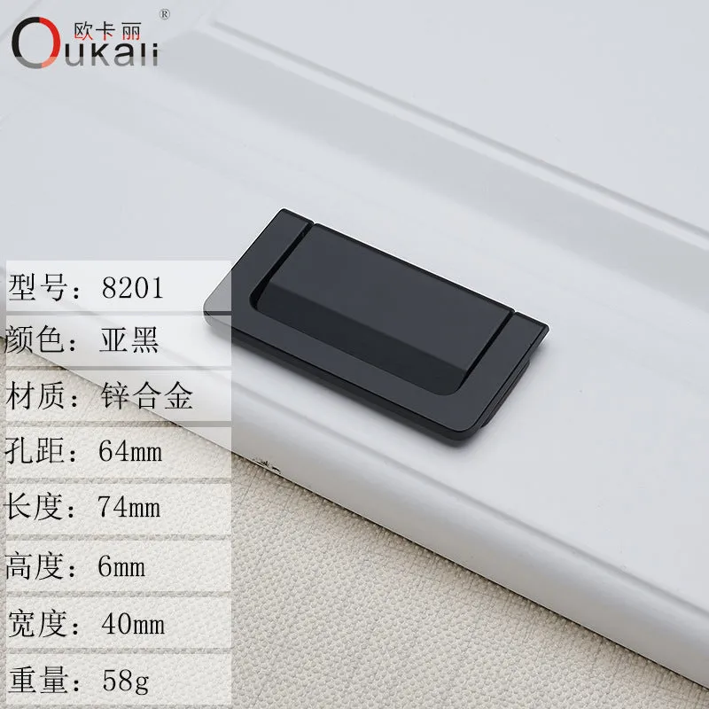Sliding Door Drawer Bedside Table Hidden Hook Flat Handle Tatami Invisible Open-Mounted Wardrobe Punch-Free Flush Pull