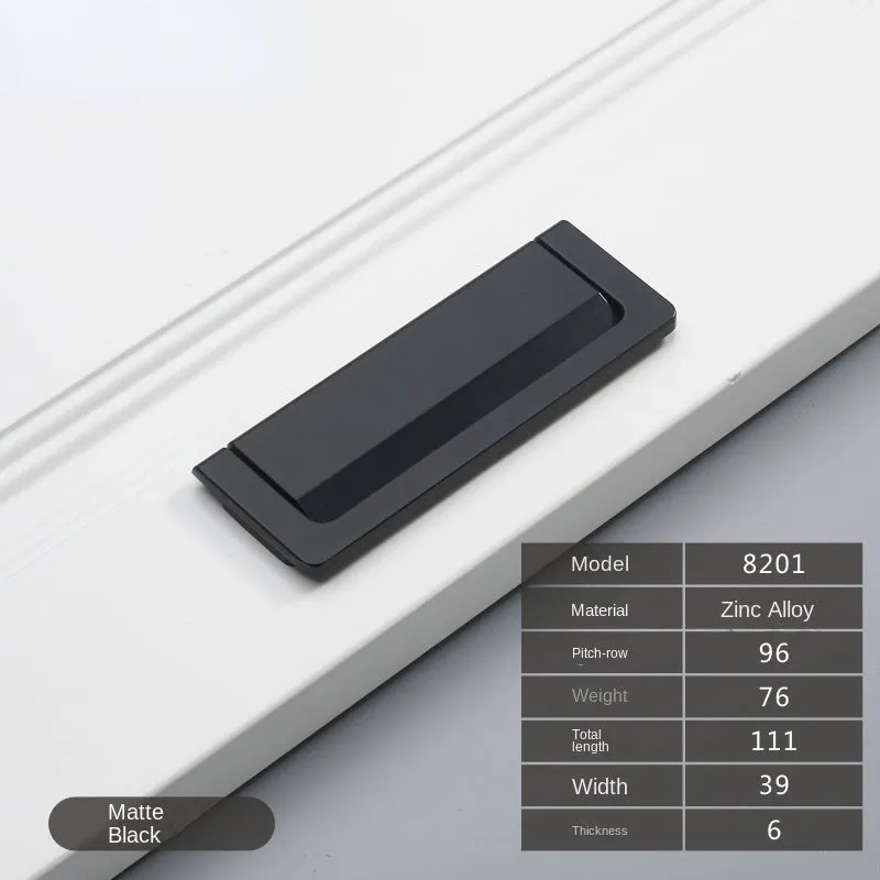 Sliding Door Drawer Bedside Table Hidden Hook Flat Handle Tatami Invisible Open-Mounted Wardrobe Punch-Free Flush Pull