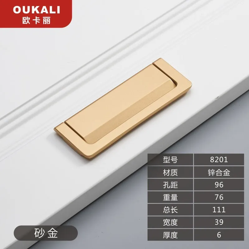 Sliding Door Drawer Bedside Table Hidden Hook Flat Handle Tatami Invisible Open-Mounted Wardrobe Punch-Free Flush Pull