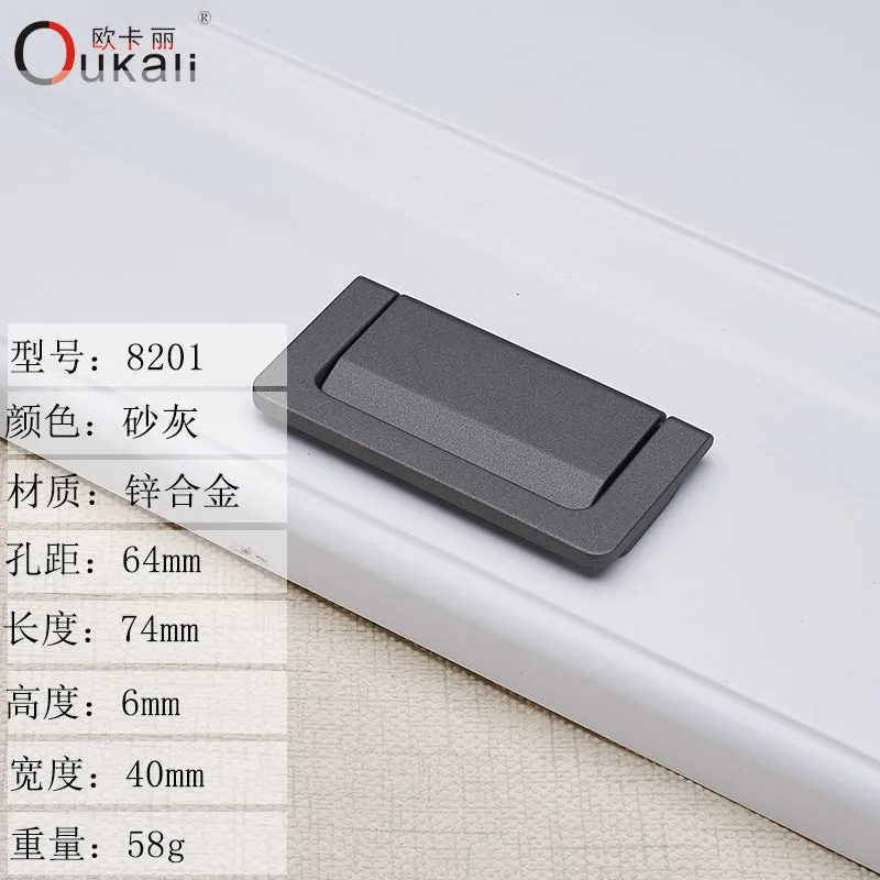 Sliding Door Drawer Bedside Table Hidden Hook Flat Handle Tatami Invisible Open-Mounted Wardrobe Punch-Free Flush Pull