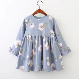 Soft Cotton Floral Dress, Size 3-7Yrs
