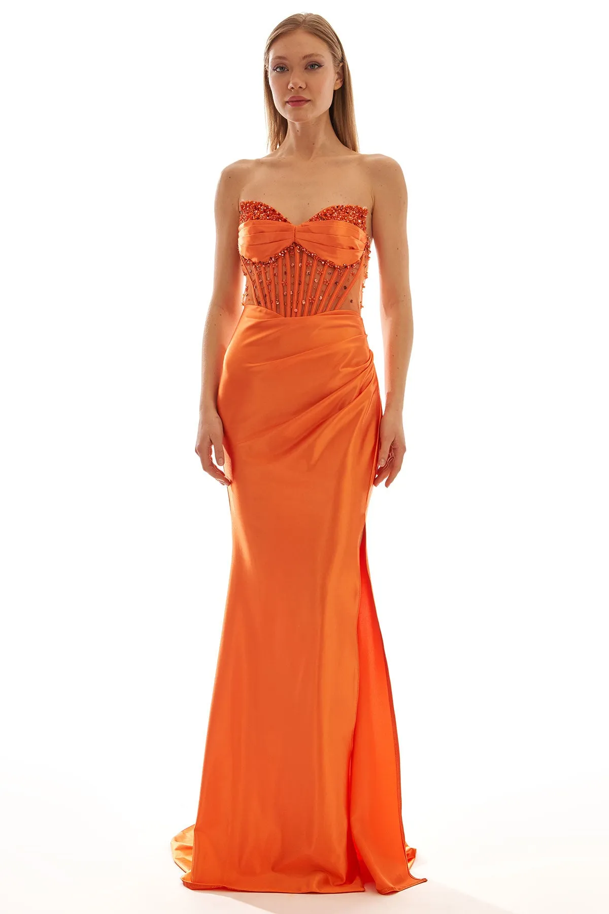 Strapless Corset Maxi Dress
