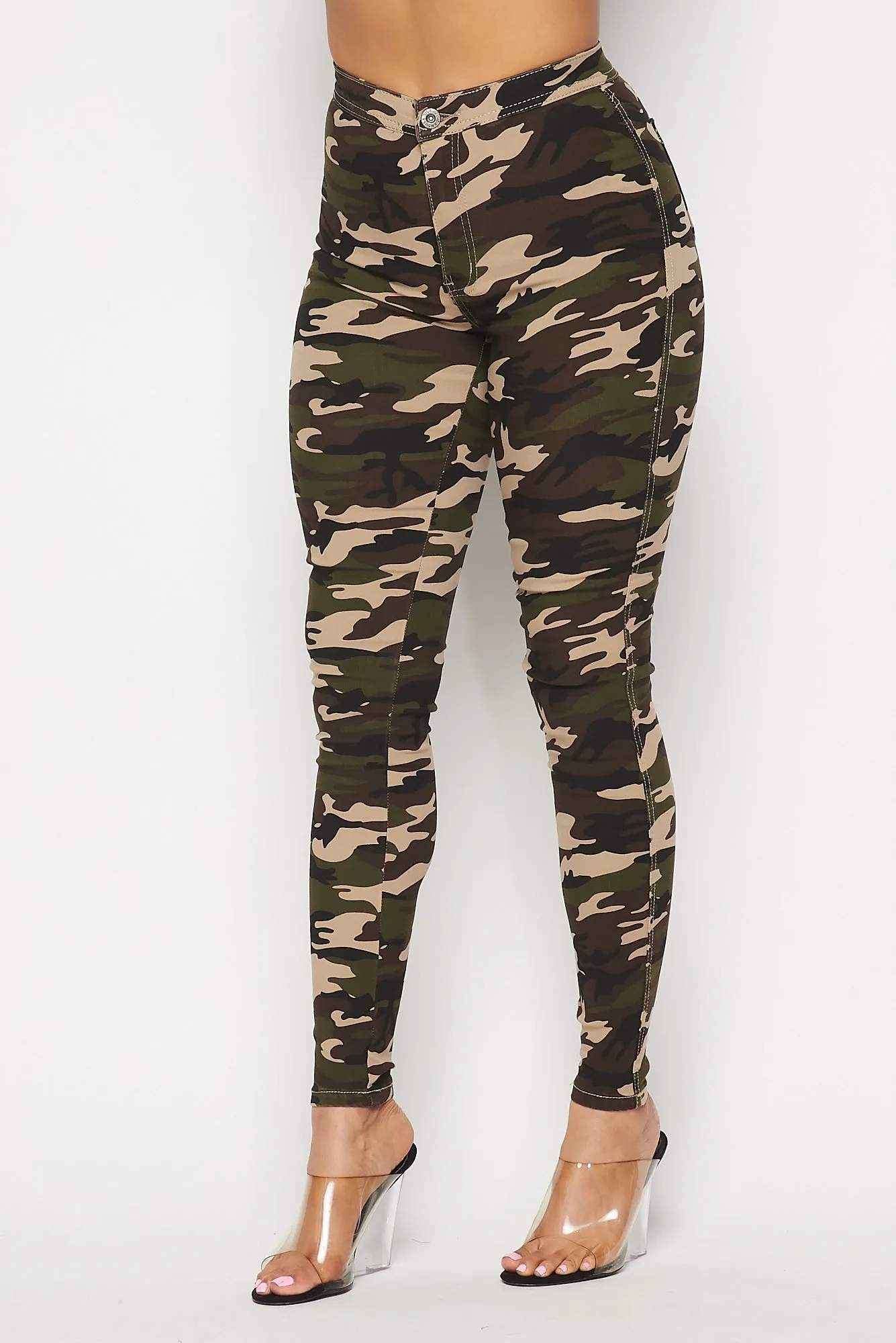 Super High Waisted Stretchy Skinny Jeans (S-3XL) - Camouflage