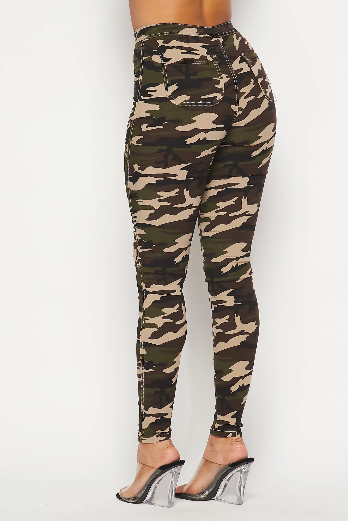 Super High Waisted Stretchy Skinny Jeans (S-3XL) - Camouflage