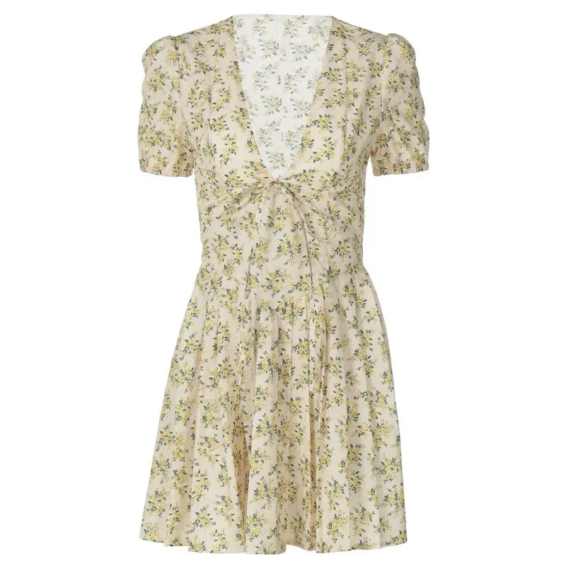 Teresa Deep V Neck Print Sexy Mini Dress