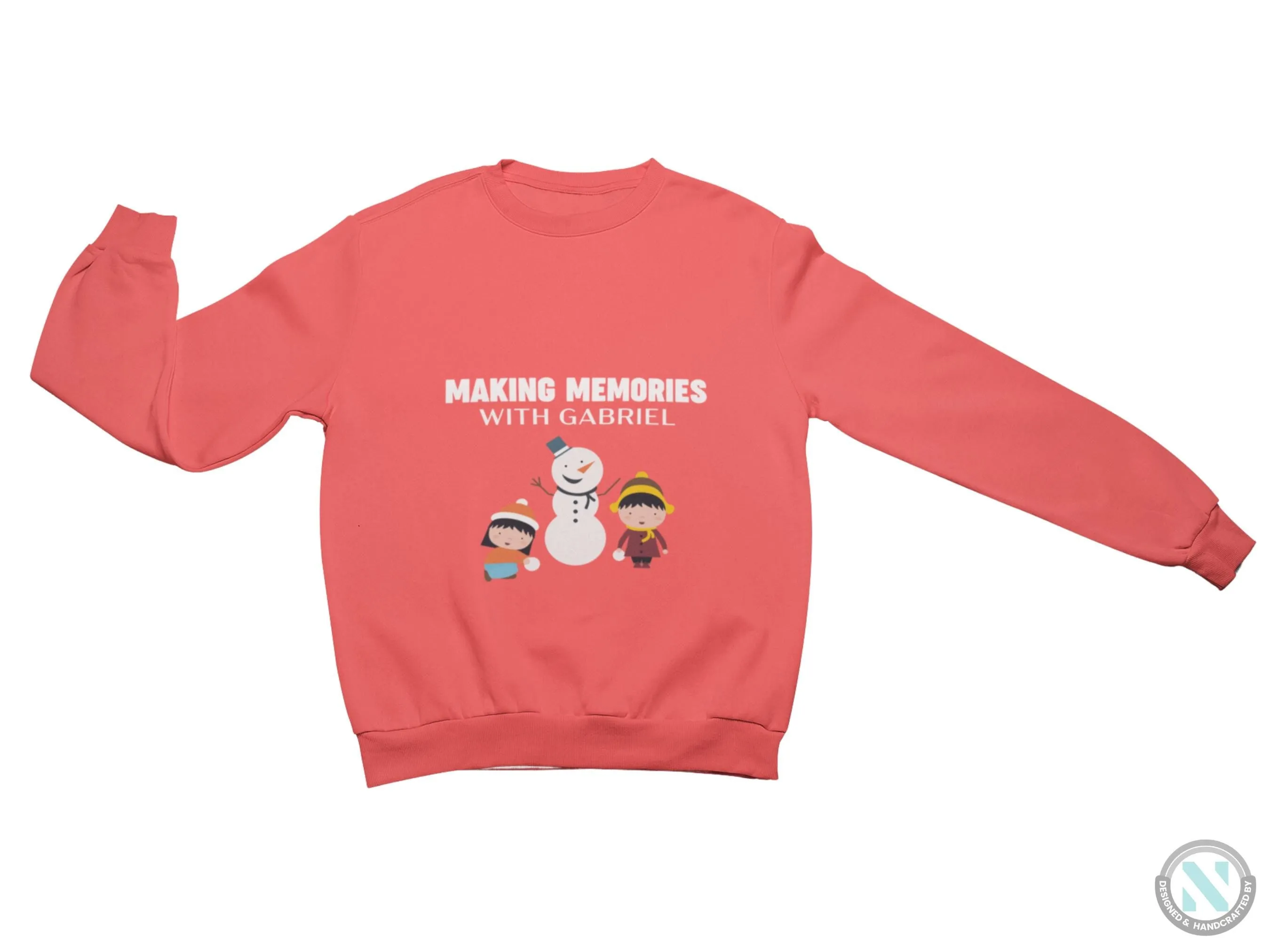 Toddler Boys Personalized Name Christmas Sweatshirt Gift with Making Memories Text