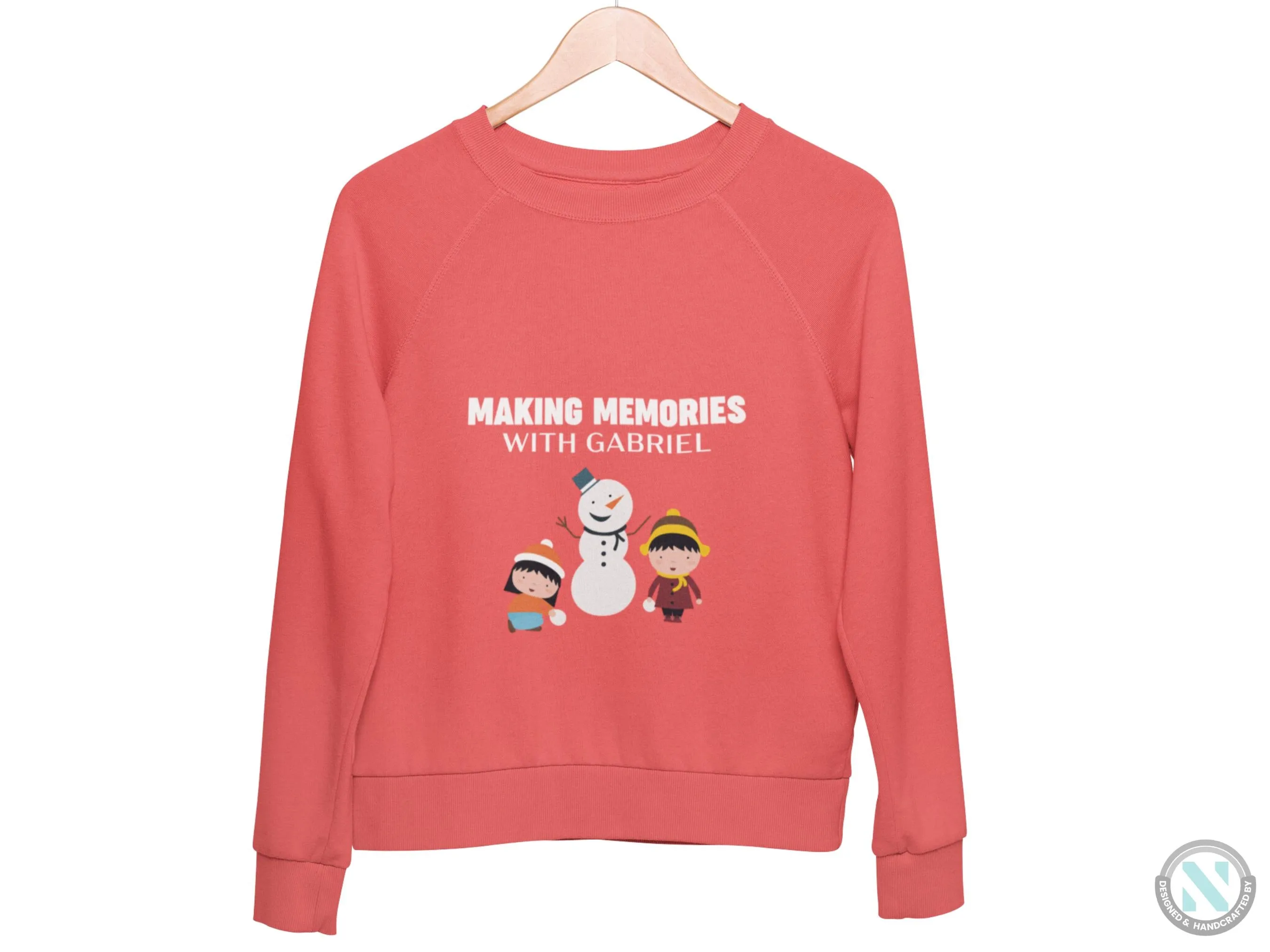 Toddler Boys Personalized Name Christmas Sweatshirt Gift with Making Memories Text