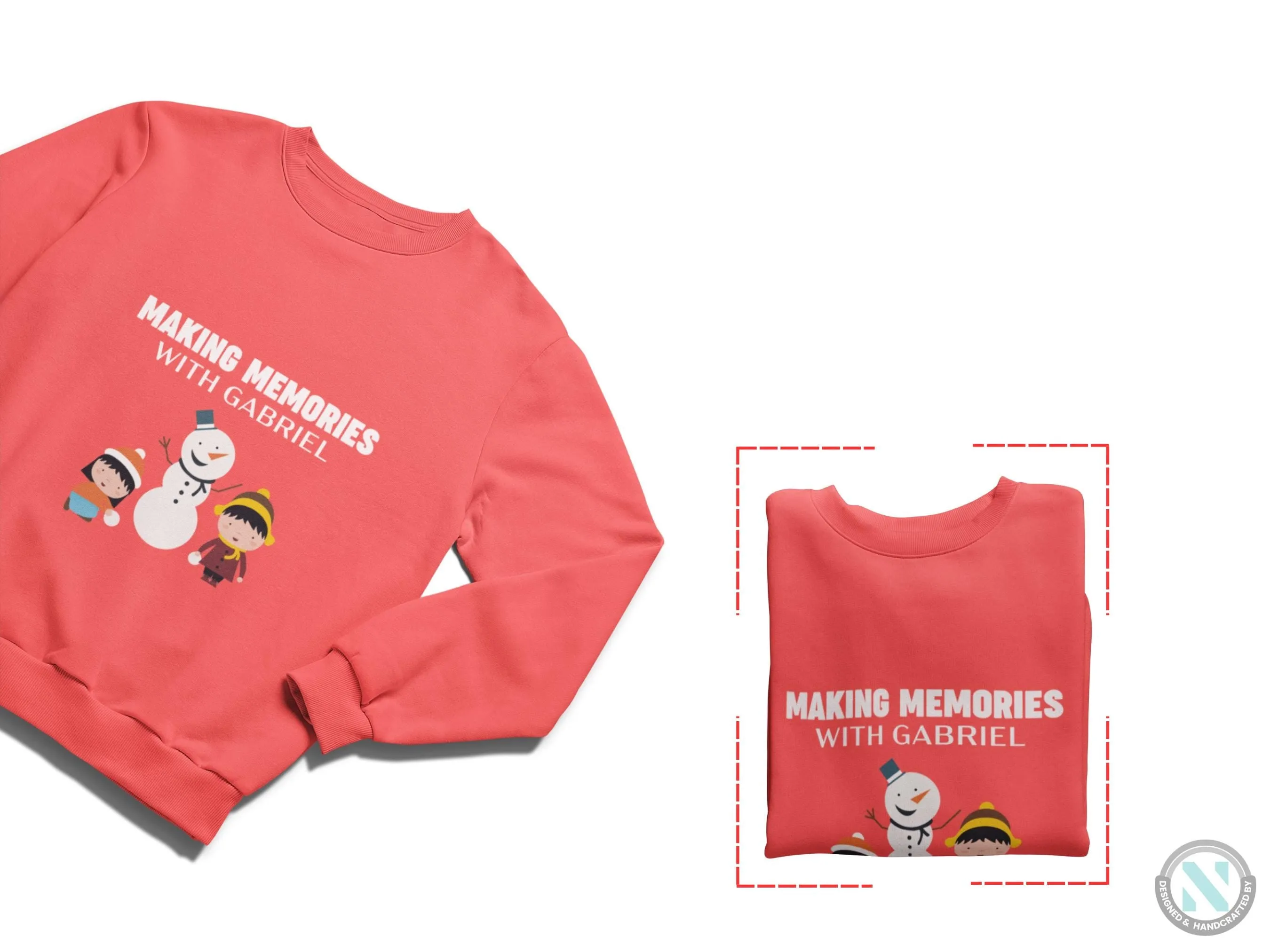 Toddler Boys Personalized Name Christmas Sweatshirt Gift with Making Memories Text