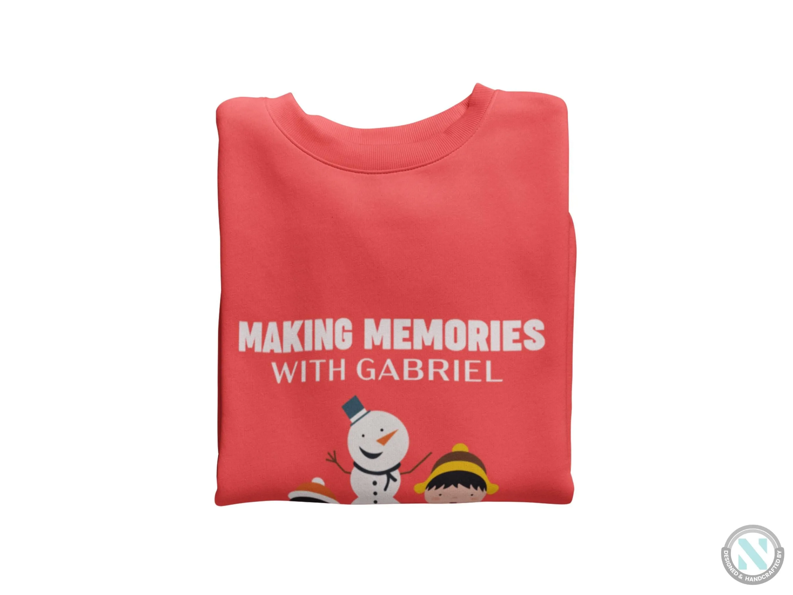 Toddler Boys Personalized Name Christmas Sweatshirt Gift with Making Memories Text