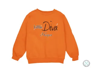 Toddler Girl Custom Name Sweatshirt Gift with Little Diva