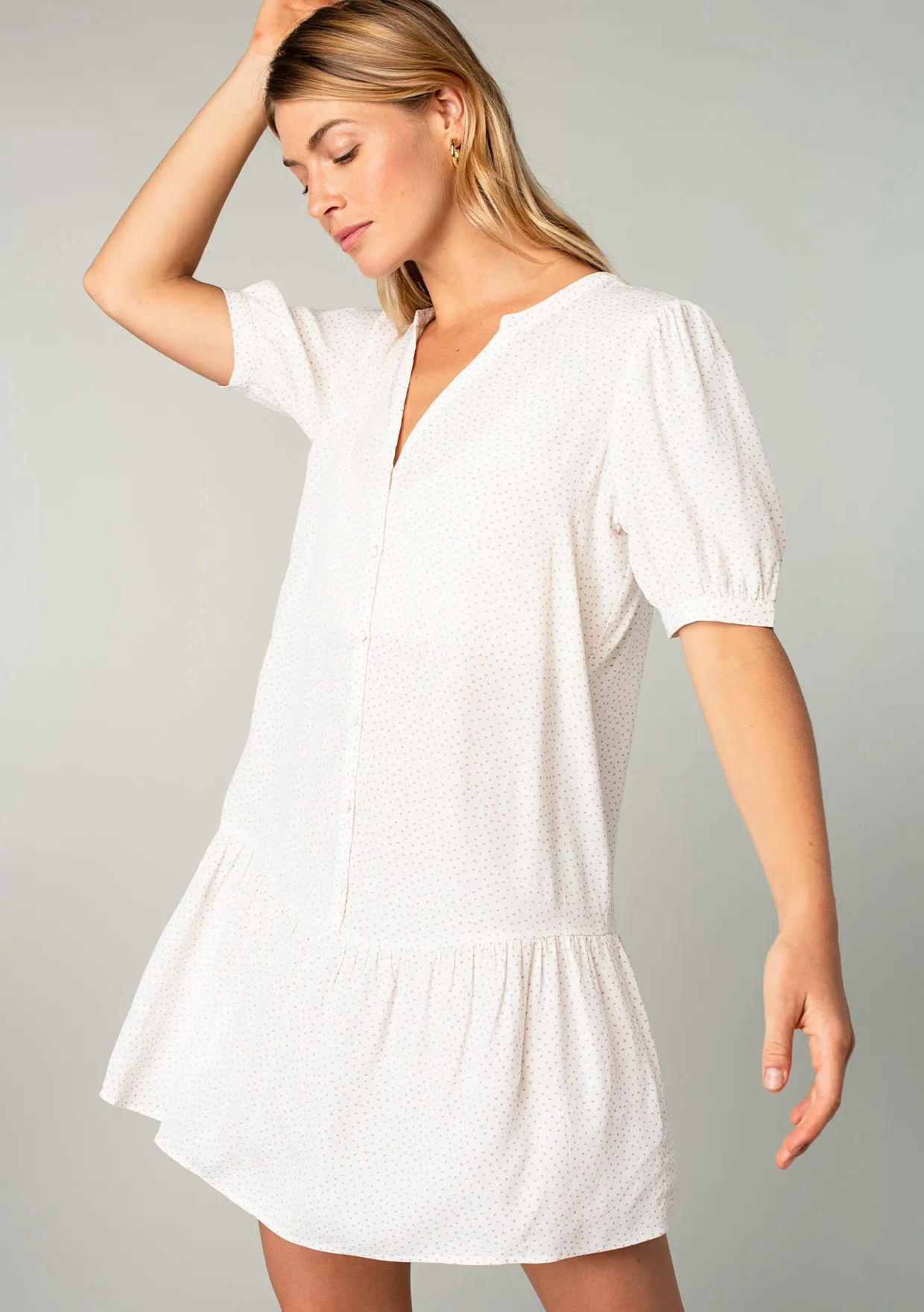 Trendy Polka-Dot Babydoll Mini Dress