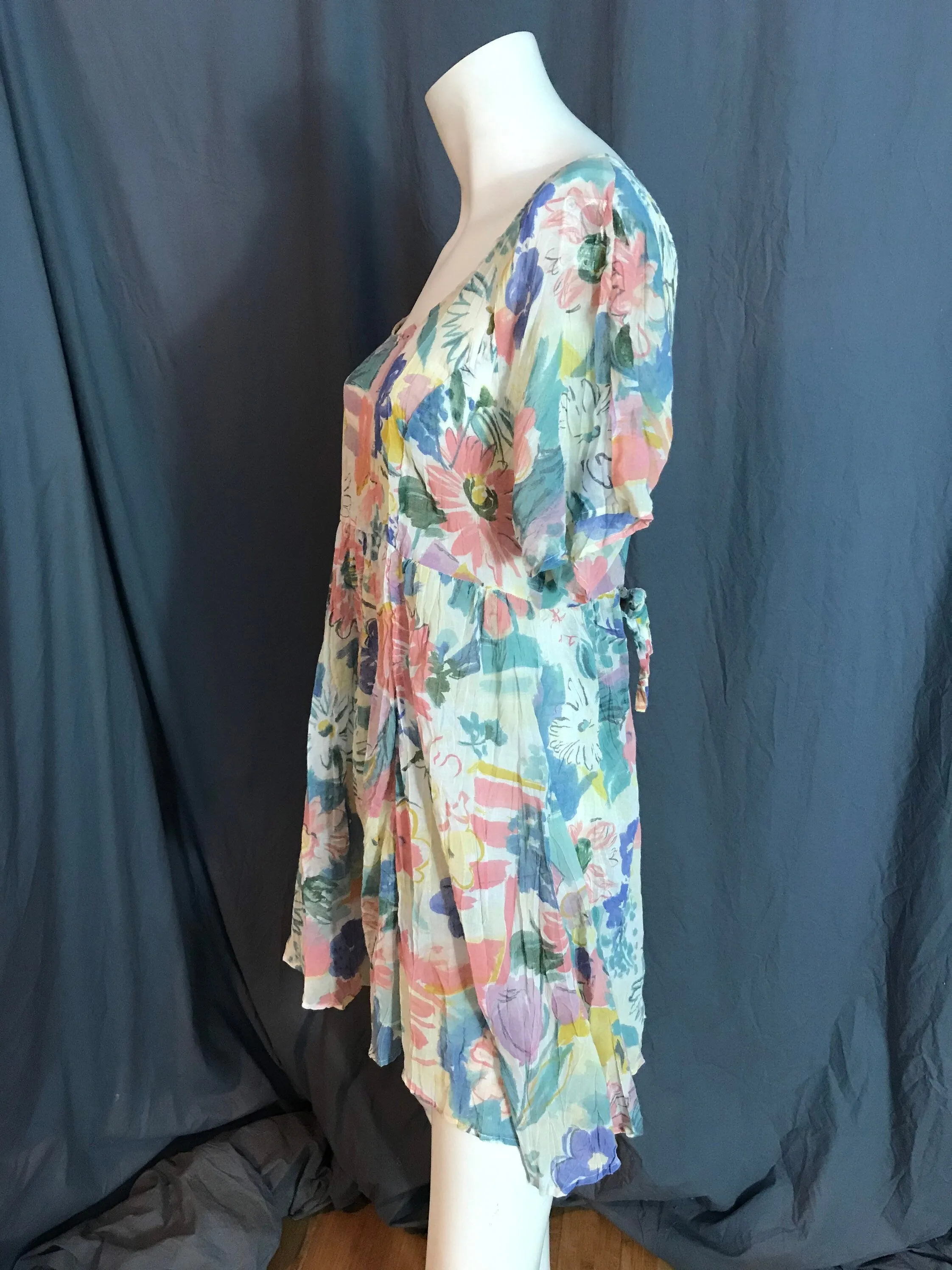 Vintage 1980’s Shok sheer floral babydoll dress L