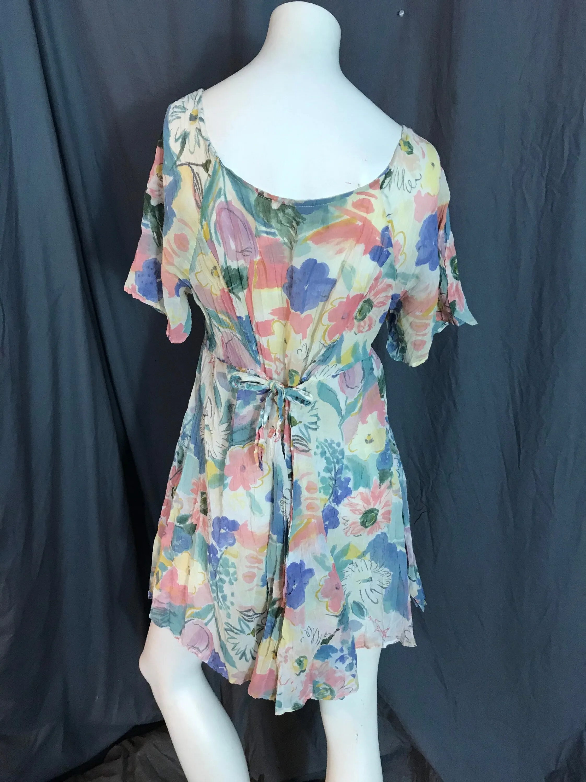 Vintage 1980’s Shok sheer floral babydoll dress L