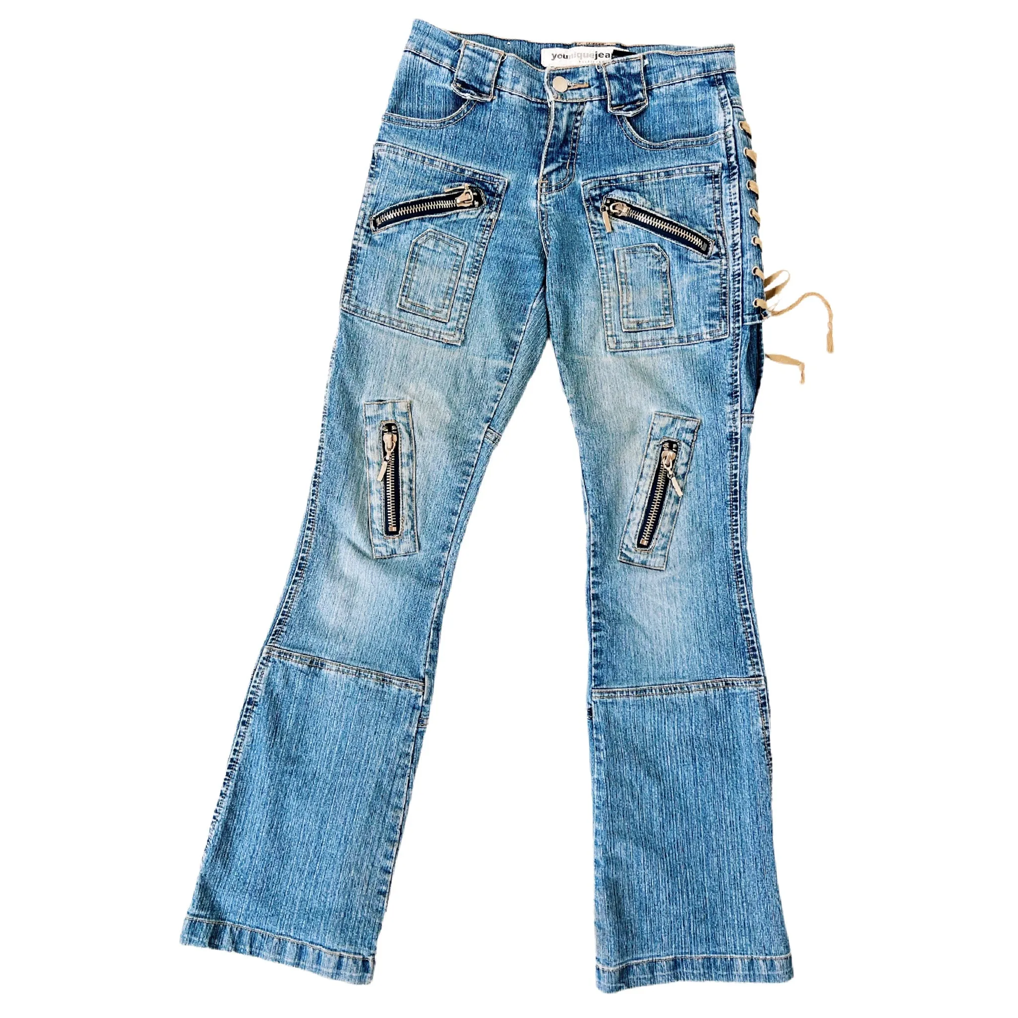 Vintage Lace Up Cargo Jeans (XS)
