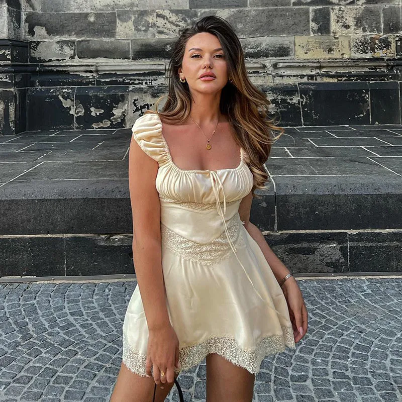 Wendy Hollow Out Lace Sexy Mini Dress