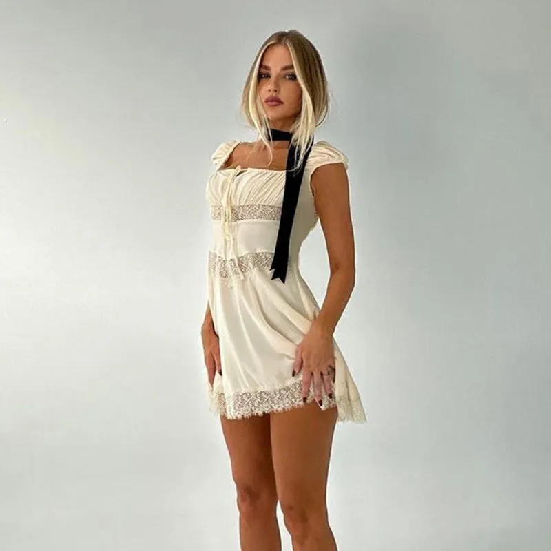 Wendy Hollow Out Lace Sexy Mini Dress