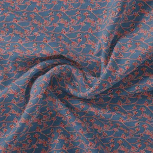 Winter Fallen Red Branches Digital Printed Fabric - Pure Cotton