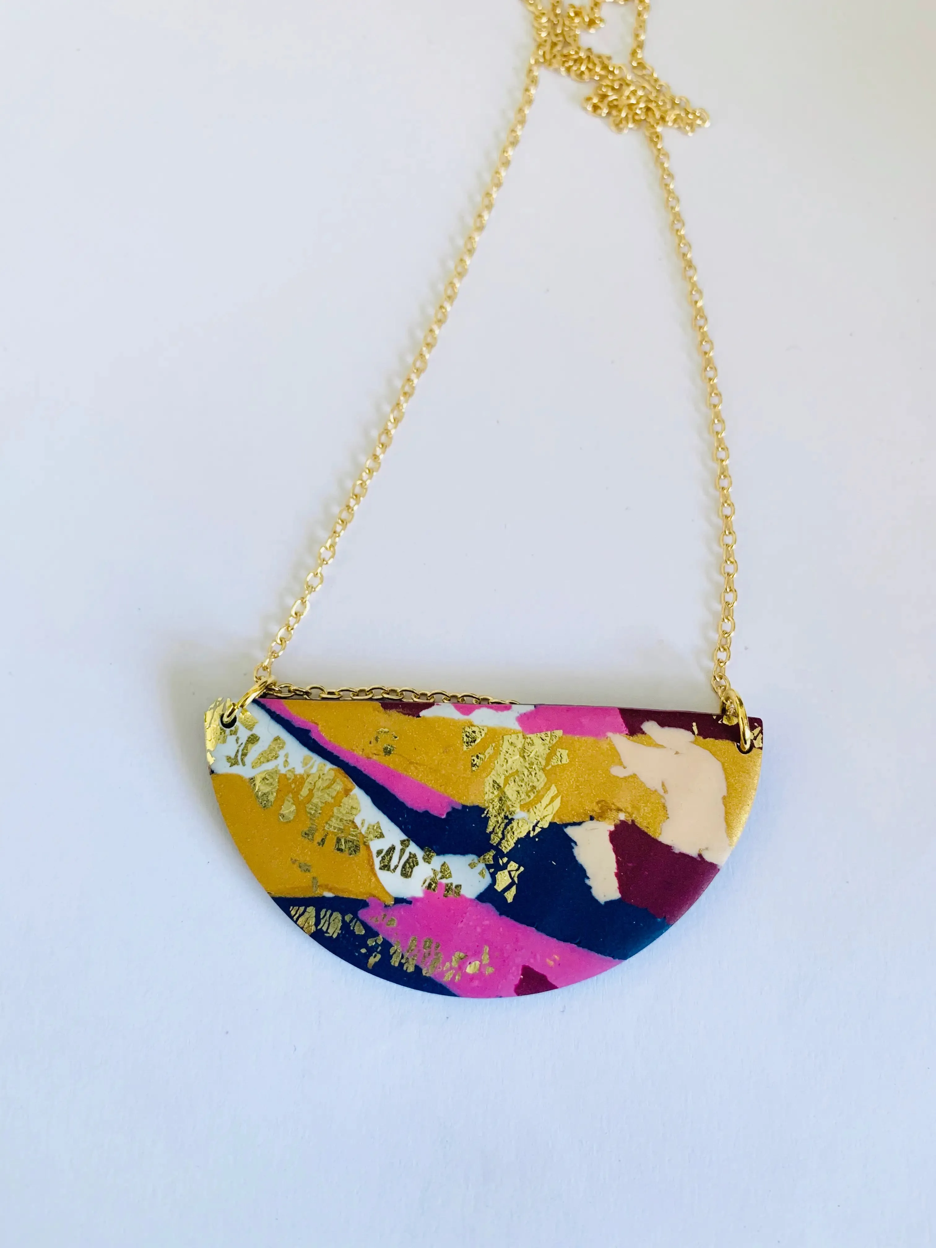 Winter Sunrise -  Gold Statement Necklace