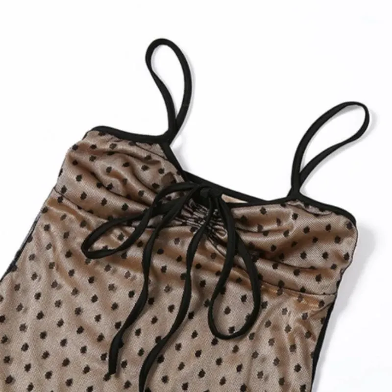 Women's Mesh Ruffle Slim Mini Dress