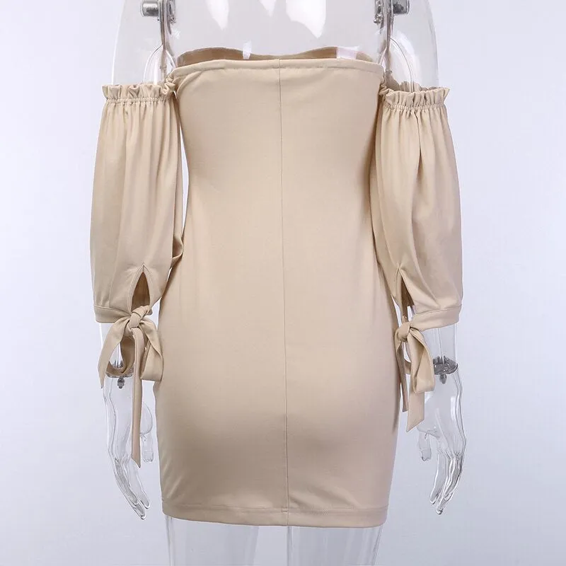 Women's Off Shoulder Solid Strapless Mini Dress