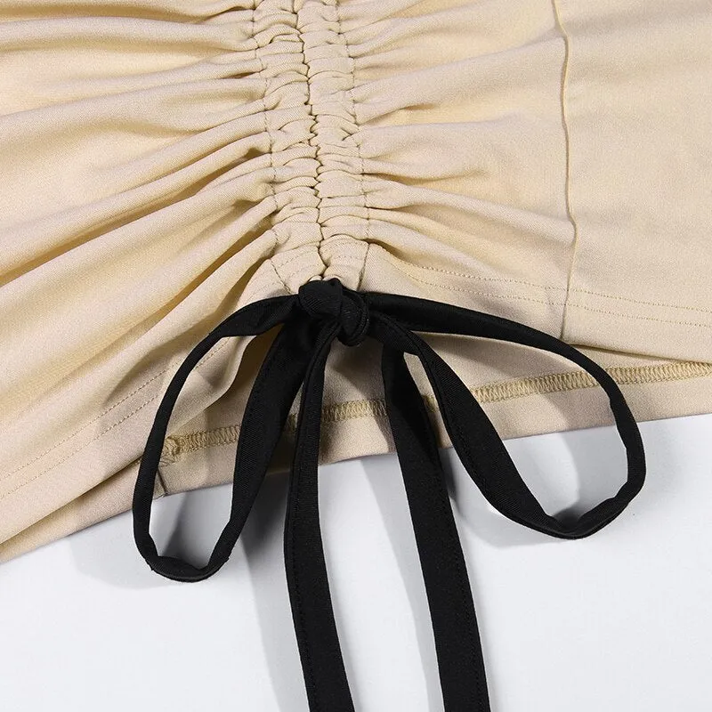 Women's Slim Ruched Two-Piece Dress