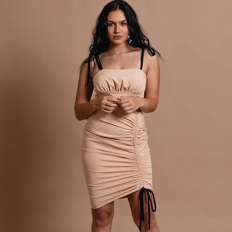 Women's Slim Ruched Two-Piece Dress