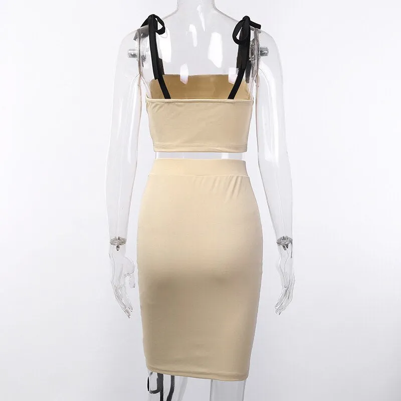 Women's Slim Ruched Two-Piece Dress