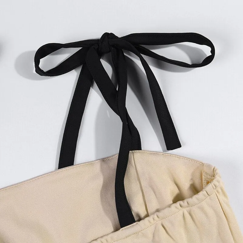 Women's Slim Ruched Two-Piece Dress