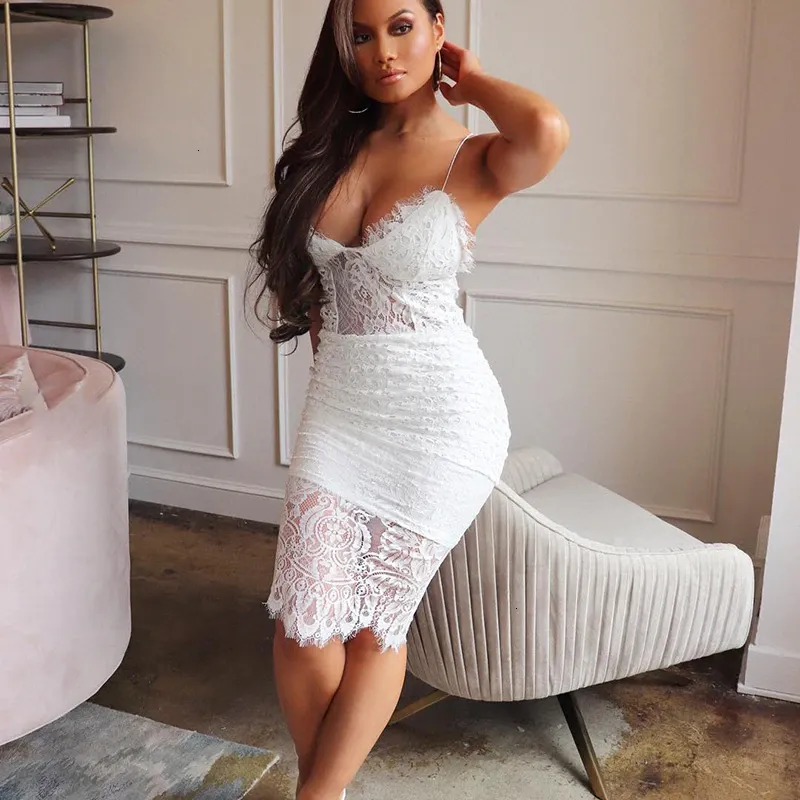 Women's Summer Lace V-Neck A-Line Sheath Dress