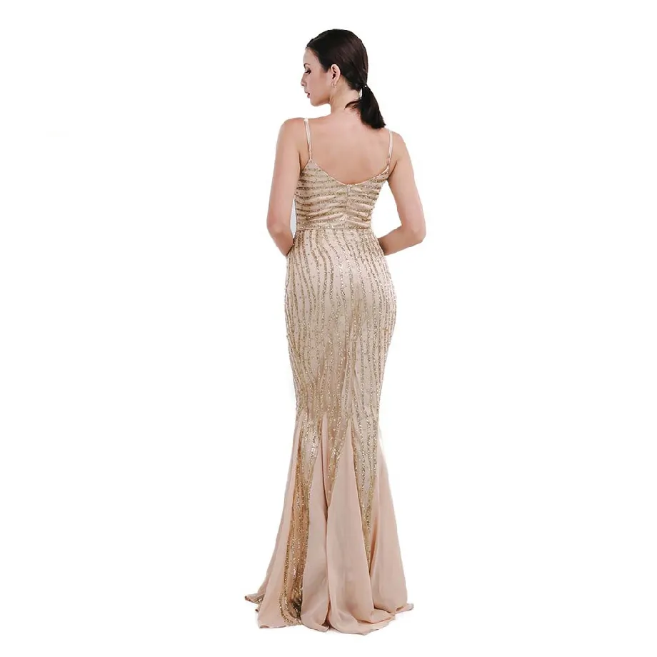 Women's Summer V-Neck Sleeveless Sequin Dress