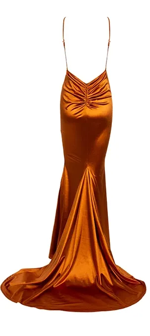 Women's V-Neck Long Dress With Open Back