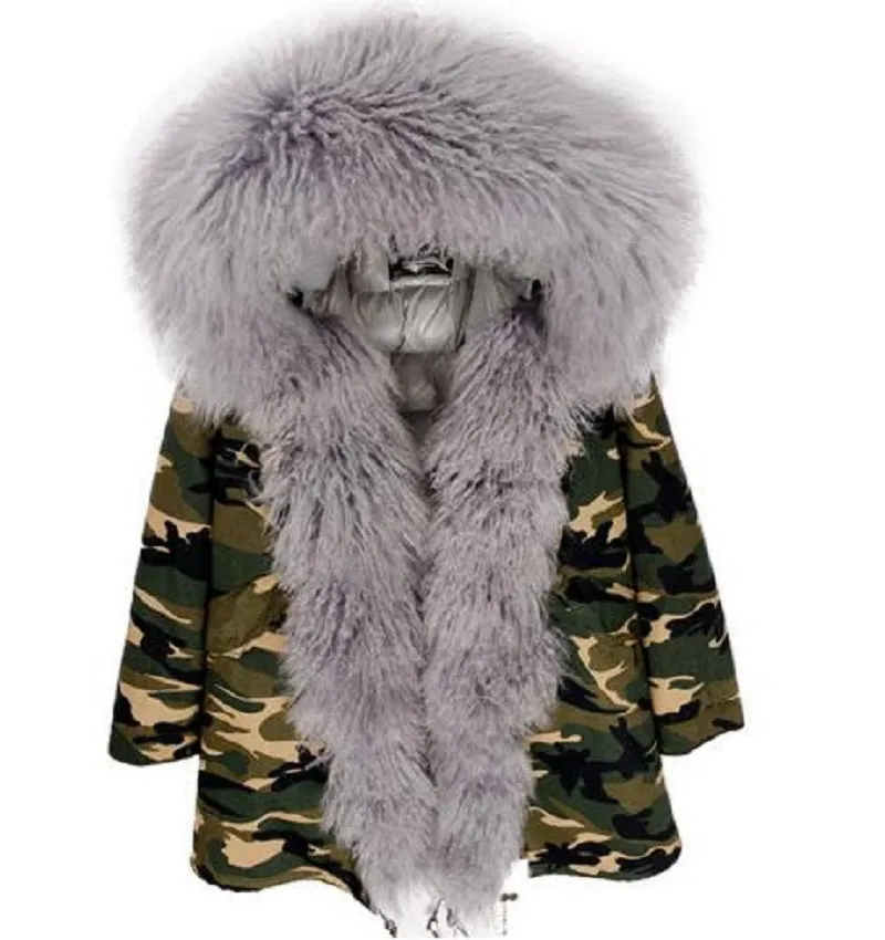 Women's Winter Casual Short Slim Hooded Parka With Sheep Fur